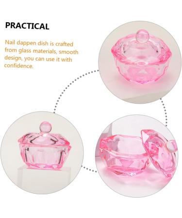 FRCOLOR 8 Pcs Pink Plates Nail Cleaner Drill Bits for Nails Nail Dappen Dish Dappen Bowl Nail Organizers and Storage for Nail Tech Monomer Dish with Lid Vegetable Bowl Glass With Cover 4.2x4.2cmx4pcs Pinkx4pcs - Buy Online on SooperMarket.com