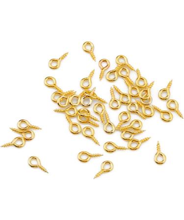 BEADIA Gold Plated 4mmx8mm Screw Eye Pins for Jewelry Making - 600pcs - Buy Online on SooperMarket.com