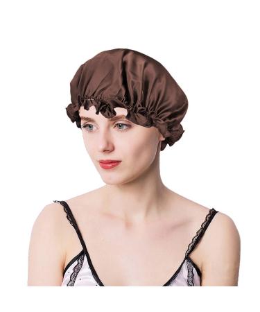Moonsix Natural Silk Women's Sleep Bonnet for Hair Care - Brown - Buy Online on SooperMarket.com