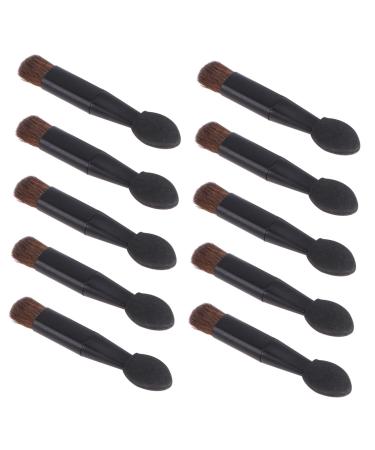 NOLITOY 10pcs Double Ended Eye Shadow Stick Black Eyeshadow Makeup Double-headed Eyeshadow Brush