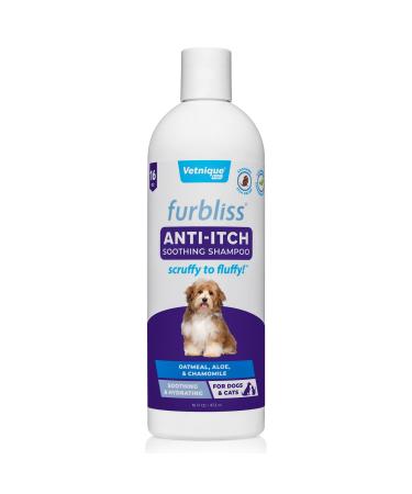 Furbliss anti-itching dog shampoo for itchy skin with soothing chamomile and cooling peppermint oatmeal shampoo for dogs with natural ingredients