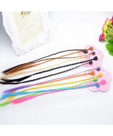 Buy 12 Colorful Hair Strands for Kids | Multi-colored Nylon Braided Extensions with Clips | Perfect for Parties & Decorations - Buy Online on SooperMarket.com