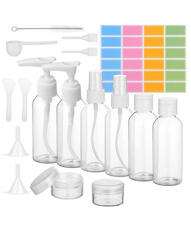 Flintronic 80ml of empty travel bottles set travel bottles for filling with a small funnel plastic bottles empty flight bottle set travel set cosmetics empty for air travel shampoo business trip lotion #1 80ml set