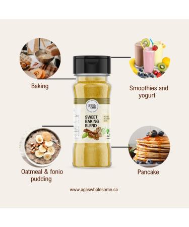 Aga's Wholesome Sweet Baking Blend 100g Salt & Sugar Free Pumpkin Pie Spice Seasoning Great for Baking Pancakes & More Warm Fall & Holiday Flavours Gluten Free Vegan Non-Irradiated GMO Free - Buy Online on SooperMarket.com