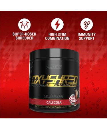 EHPlabs OxyShred Hardcore Thermogenic Pre Workout Shredding Supplement - Promotes Shredding Energy Booster Pre-Workout Mood Booster - Cali Cola 40 Servings - Buy Online on SooperMarket.com