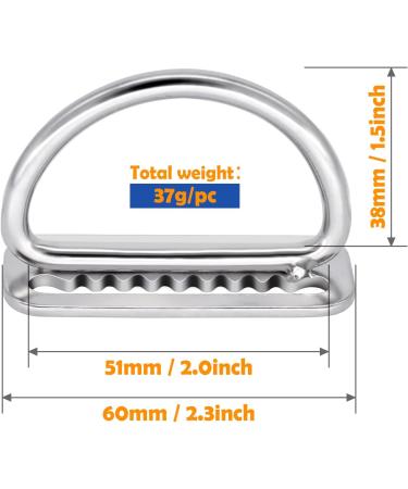 Dawitrly 2Pack Stainless Steel Weight Belt Keeper - 5cm/2'' Serrated Scuba Diving Retainer Stopper with D Ring for BCD Accessories - Buy Online on SooperMarket.com