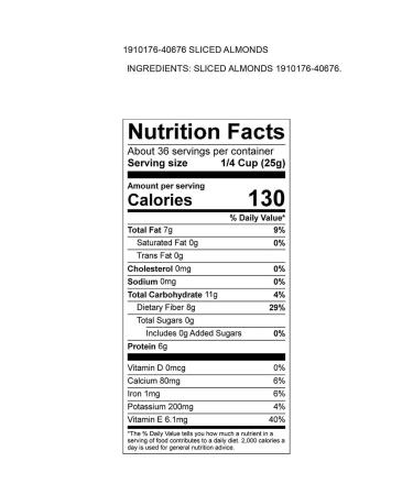 California Sliced Almonds 2LB Bag - Premium Quality Almond Slices for Baking and Snacking - Buy Online on SooperMarket.com