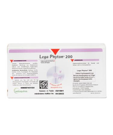 Lega Phyton 200 |To support the liver functionTablets for dogs and cats |Supplementary feed with Silymarin |24 tablets