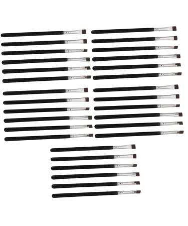 Baluue 30 Pcs Flat Eyebrow Brush Eyeliner Makeup Brush Eyeliner Brush Eye Tool Brush Black Artificial Fiber