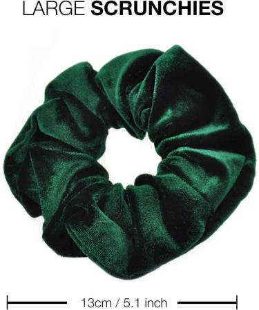 2 PCS Premium Large Dark Green Velvet Hair Scrunchies for Women, Girls, and Kids - Buy Online on SooperMarket.com