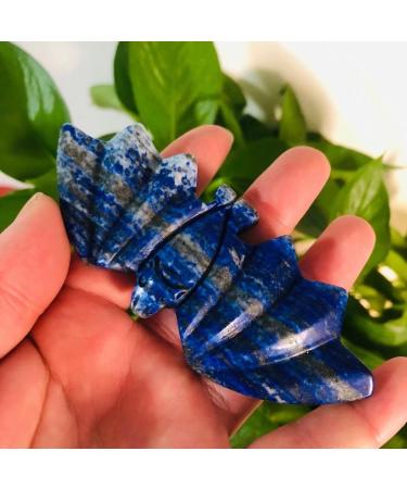 1PC Natural Blue Lapis Lazuli Quartz Stone Carvings Bat Crystal Animal Sculpture for Reiki Natural Luster - Buy Online on SooperMarket.com