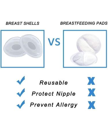 Angzhili Reusable Breast Milk Collection Shells - 2 Pack | Soft Milk Saver Cups for Nursing | Anti-Overfill Breast Pad for Breastfeeding | Collect & Save Breastmilk - Buy Online on SooperMarket.com