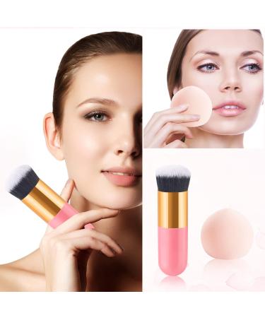 3Pcs Ultra Soft Marshmallow Sponge Makeup Set | Pink Beauty Blenders | Latex Free | Concealer Blender & Foundation Sponge | Includes Makeup Egg & Brush | Ideal for Liquid Foundation, Powder, Cream | Achieve Flawless Makeup Application - Buy Online on SooperMarket.com