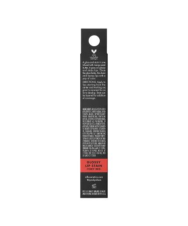 e.l.f. Cosmetics Glossy Lip Stain - Fiery Red 0.10 Ounce | Lightweight Long-Wear Formula for Sheer Color & Glossy Finish - Buy Online on SooperMarket.com