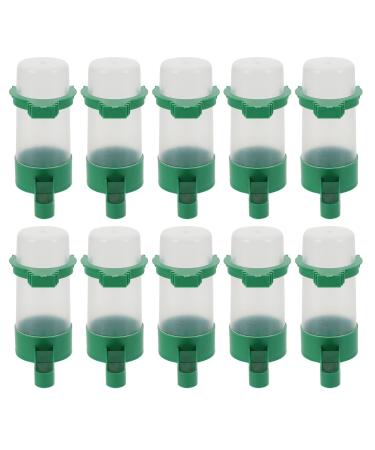 VILLCASE Bird Water Feeder Automatic Bird Water Dispenser Bird Cage Feeder and Drinker Set Bird Water Bowls Hanging in Cage Accessories for Parrots Budgie Lovebirds (Pack of 10)