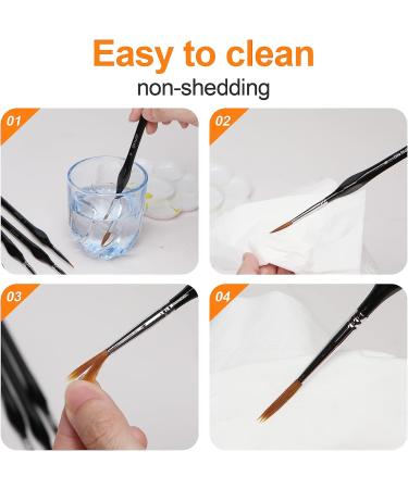 SN NJDF Miniature Detail Paint Brushes Set - 9pcs for Fine Art, Detailing, Model Painting - Acrylic, Watercolor, Oil - Warhammer 40k - Buy Online on SooperMarket.com