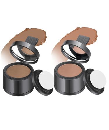 2Pcs Root Touch Up Powder Windproof & Sweatproof Hairline Powder for Women & Wen Natural Stain-Proof Hair Loss Concealer Hairline Powder for Thinning Hairline Light Brown & Brown Light Brown Brown