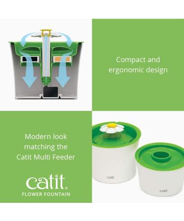 Catit Senses 2.0 Flower Fountain | Green Cat Drinking Water Fountain - Buy Online on SooperMarket.com
