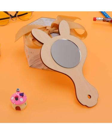 Beavorty 10pcs Crafts Mirrors Handheld Princess Mirror Toy Mini Painting Mirror Birthday Present Diy Wood Mini Mirror Late Handmade Toys Kids Puzzle Unbreakable Child Wooden - Buy Online on SooperMarket.com