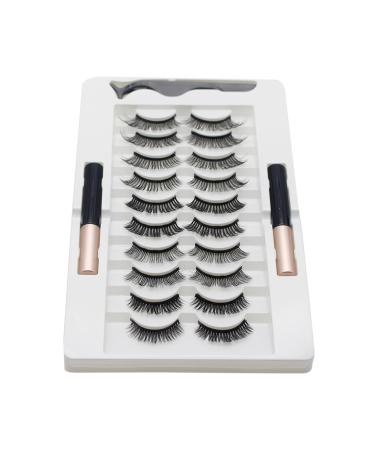 Magnetic Eyelashes And Eyeliner Kit Reusable Magnetic Lashes With Eyeliner And Tweezers 3D Natural Look False Eyelashes Magnetic Eyeliner And Eyelashes Kit