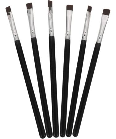 Baluue 12 Pcs Flat Eyebrow Brush Eyebrow Eyeliner Brush Eyeliner Makeup Brush Eye Brush Wooden Handle Black - Buy Online on SooperMarket.com
