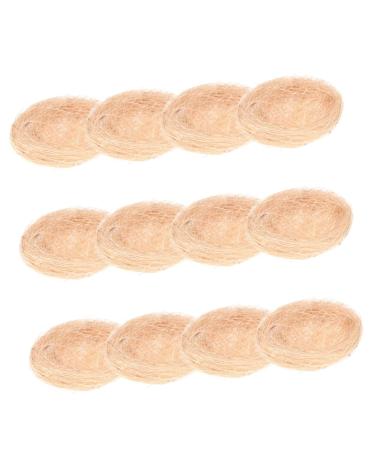 Unomor 12th simulated bird nest Small rattannest simulation bird artificial bird nest residential culture Decorative bird egg nest mini birds nests hemp silk twig moss 12x12cm As shown