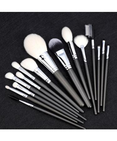 15 Strands White Wool Makeup Brush Set | Copper Tubes | Professional Animal Hair Brushes for Artists - Buy Online on SooperMarket.com