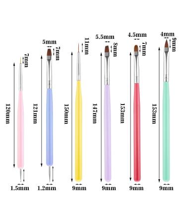 WLLHYF 6Pcs Nail Art Brushes Set - Design Tools for Gel Nail Polish, Carved Brush, Liner Brush, Dotting Pen - Ideal for Home Salon DIY Manicure - Buy Online on SooperMarket.com