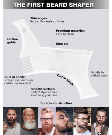 Men's Beard Shaping Tool for Perfect Line Up & Styling - Works with Any Beard Razor or Trimmers - Clear - Buy Online on SooperMarket.com