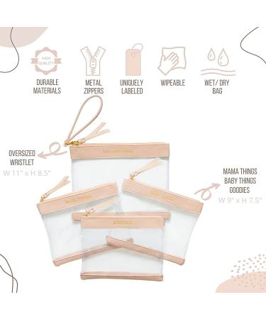 Diaper Bag Organizing Pouches Set with Diaper Clutch & Wet Bag (Blush/Clear) - Buy Online on SooperMarket.com