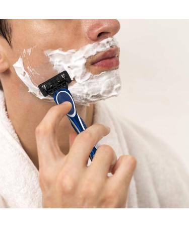 Men's 5-Blade Razor with Dual Lubrication, Precision Trimmer & 4 Cartridge Refills - Blue - Buy Online on SooperMarket.com
