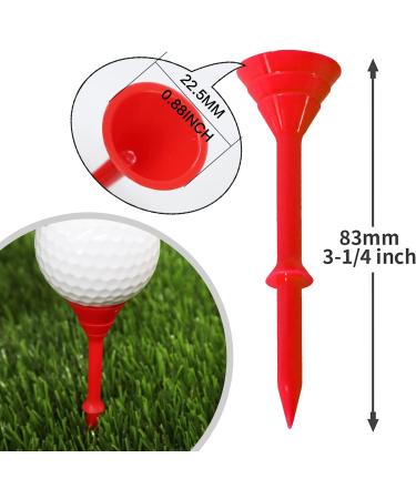 FINGER TEN Unbreakable Golf Tees 3 1/4 Inch 60 Pack - Durable Plastic Tees for Practice - 4 Colors Available - Buy Online on SooperMarket.com