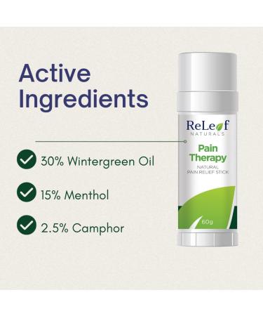 PAIN THERAPY STICK strongest relief for back & joint pain arthritis sore muscles - long lasting natural ingredients 60g - Buy Online on SooperMarket.com