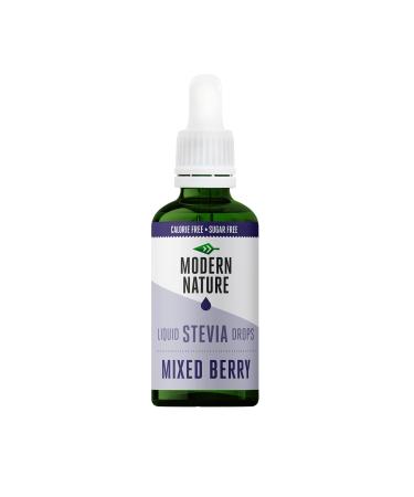 Modern Nature Mixed Berry Flavour Drops - Liquid Stevia Drops Sweetner - Zero Calorie Sugar Free Squash Alternative Water Flavouring Drops Protein Powder Yoghurt Tea Vegan Keto Sweetener 50ml