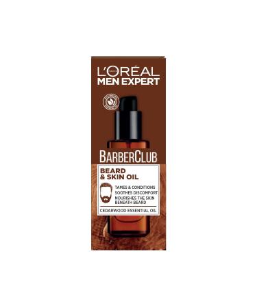 L'Or al Paris Men Expert Skin Care Barber Club Beard Skin Oil Cedarwood 30 ml Pack of 1 30 ml (Pack of 1)