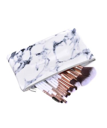 Baluue 12pcs Powder Marble Bristles Nylon Kit Brush Handle Makeup Cosmetics Synthetic