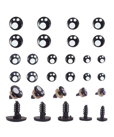 PH PandaHall Resin Safety Eyes  100pcs 5 Size Craft Eyes Black Stuffed Crochet Eyes Kawaii Eyes with 100pcs Washers for Teddy Bear  Amigurumi Craft  Puppet  Plush Animal Making (8/10/ 12/14/ 16mm) 5 Size Resin Eyes - 100...
