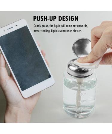 LNQ LUNIQI Glass Pump Dispenser 1 Piece Empty Nail Polish Remover Bottle 80 ml Nail Polish Remover Pump Bottle Push Down Pump Dispenser with Stainless Steel Cap Transparent - Buy Online on SooperMarket.com