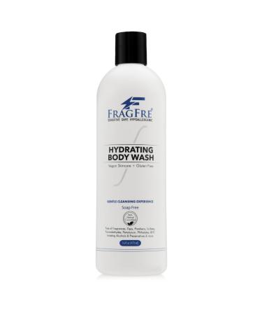 Sensitive Skin Body Wash 16 oz - Paraben Free Sulfate Free Body Cleanser - Hypoallergenic for Delicate and Flaky Skins - Natural Cucumber for Hydration - Vegan Gluten Free Cruelty Free Snap Cap