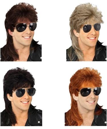 vreplrse Realistic Vintage Wig for Men Comfortable and Durable Materials Fiber Halloween Costume Wig Cover Party Wig Disco Red Brown - Buy Online on SooperMarket.com