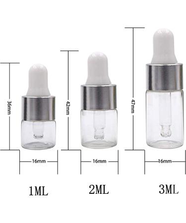 ConStore 50pcs Clear Glass Dropper Bottles Mini Essential Oil Vials | 2ml Refillable DIY Cosmetic Containers | Empty Lotion Sample Bottles with Glass Eye Dropper for Liquid Perfumes - Buy Online on SooperMarket.com