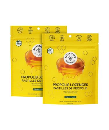 Soothing Honey Cough Drops - Immune Support with Vitamin D Zinc and Propolis - by Beekeeper's Naturals - Throat Soothing Lozenges 14 Ct(2pack) Honey 14 count (Pack of 2)