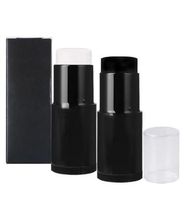 2Pcs White Black Face Body Paint Stick Clown White Cream-Blendable Stick Eye Black Stick for Halloween Cosplay or Sports Waterproof Sweatproof Hypoallergenic (Black + White)