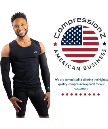 CompressionZ UV Protection Arm Sleeves - Black, 1 Pair (Medium) for Men & Women - Buy Online on SooperMarket.com
