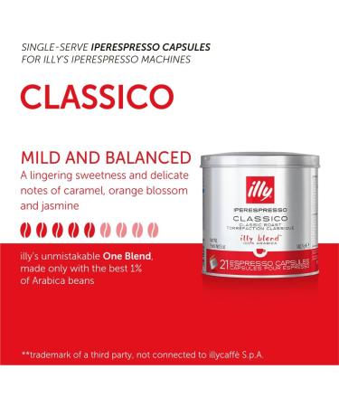 illy Coffee iperEspresso Capsules - Single-Serve Coffee Capsules & Pods - Single Origin Coffee Pods Classico Medium Roast with Notes of Caramel - For iperEspresso Capsule Machines 21 Count Classico Medium Roast 21 count (Pack of 1) - Buy Online on SooperMarket.com