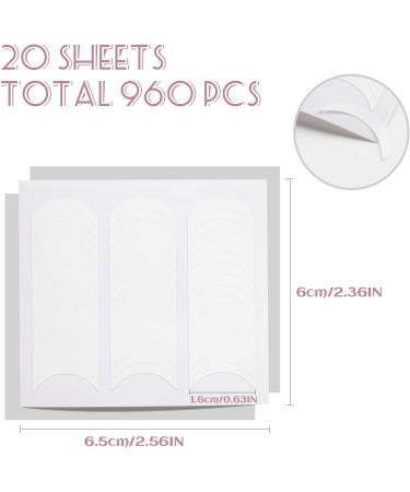 20Sheets-960Pcs French Manicure Nail Sticker French Nail Self-Adhesive Stickers DIY Nail Art Tool Accessories French Manicure Stencil in Half-Moon Shaped - Buy Online on SooperMarket.com