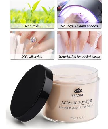 EBANKU 120g Nude Acrylic Powder - Professional Long-Lasting Acrylic Nail Powder for Extension & Carving - No Nail Lamp Required | 4.23oz Capacity - Buy Online on SooperMarket.com