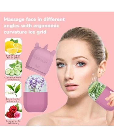 Ice Roller for Face - Portable Silicone Skin Care Tool | Reusable Ice Facial Roller to Brighten & Reduce Fine Lines (Pink - Buy Online on SooperMarket.com