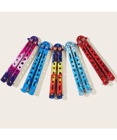Butterfly Training Comb Comb Trainer Stainless Steel Unsharpened Slice Butterfly Training Comb for Beginner Practice Swords Training Tool Dark Blue - Buy Online on SooperMarket.com