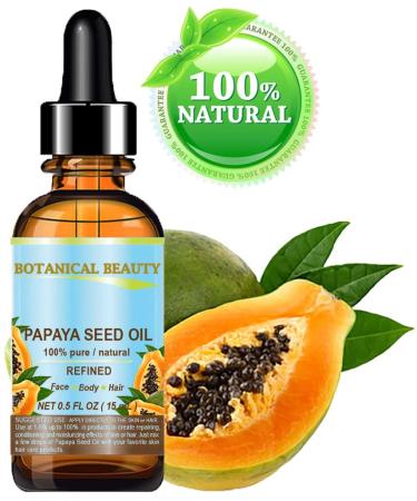 Botanical Beauty Papaya Seed Oil - 100% Pure Cold Pressed Carrier Oil for Skin Hair & Lip Care | 0.5 Fl. oz - Buy Online on SooperMarket.com